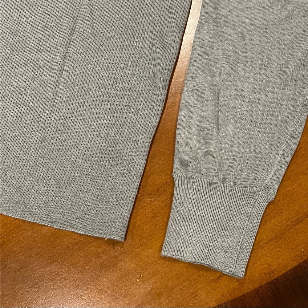 John Varvatos Collection 100% Linen Henley Sweater Gray Medium Lightweight Knit - Picture 8 of 16